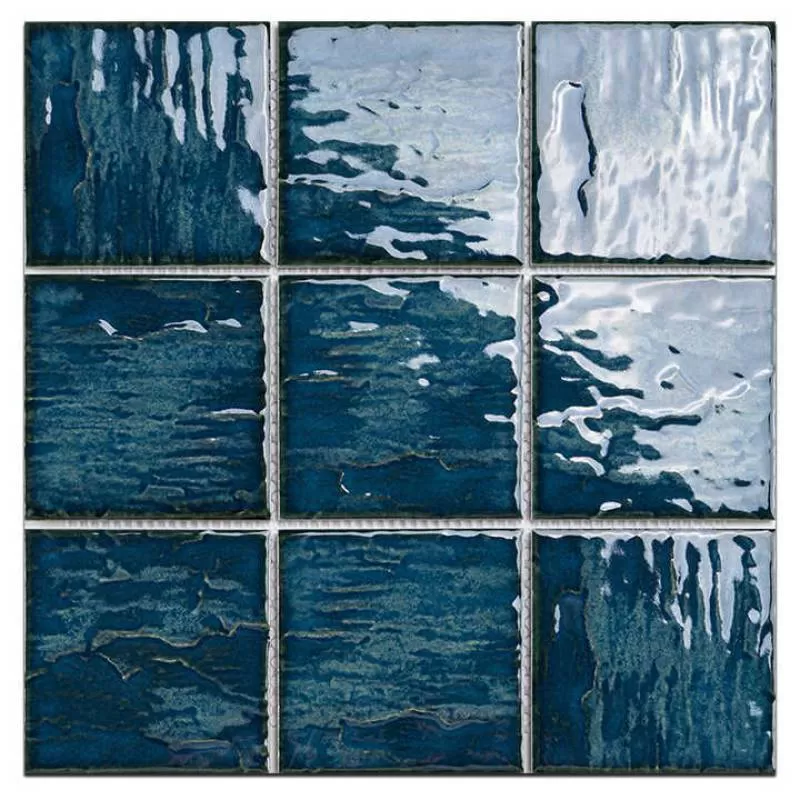 Foshan Square Bathroom Mosaic Concave-Convex Ceramic Porcelain Green 300X300Mm Swimming Pool Tile Mosaics