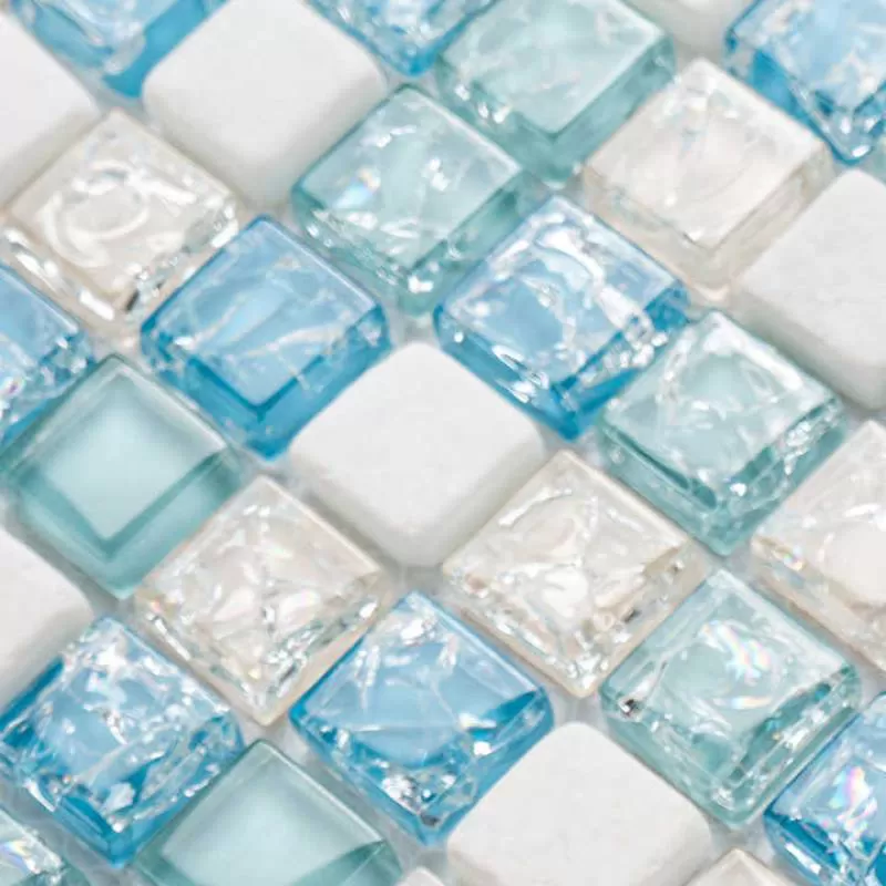 Wholesale Colorful Glass Mosaic Self Adhesive Glass Crystal Mosaic Background Swimming Pool Tiles