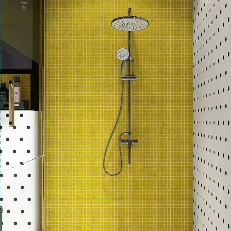 Modern Style Pure Color Outdoor Decoration Glass Mosaic Tile Yellow Mosaic Tile for Swimming Pool
