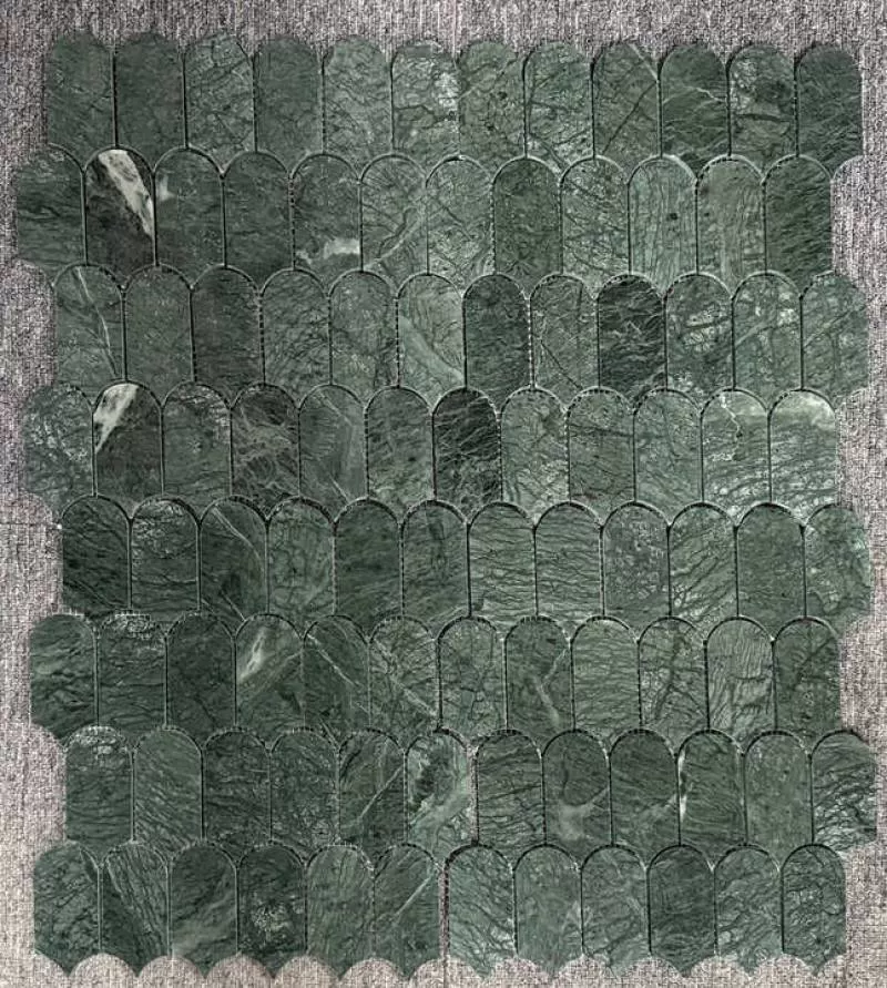 Marble Mosaic Tile Fan-Shaped Texture Stone for Indoor/Outdoor Use for Bathroom Floor Wall Living Room Natural Technics