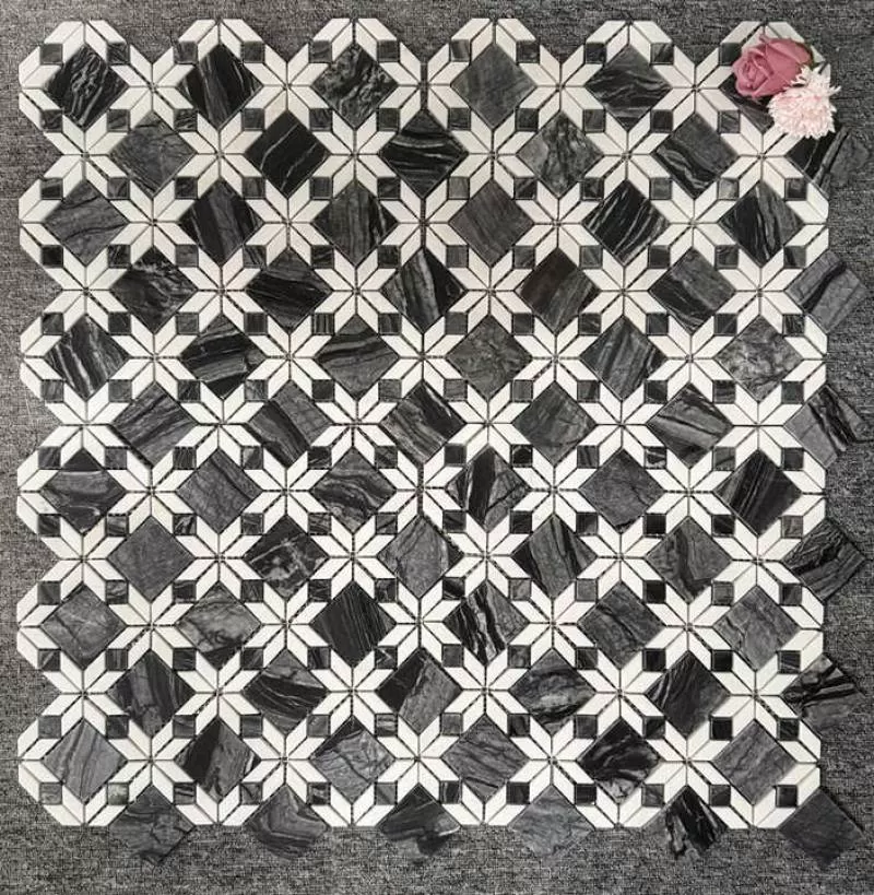 Slate Marble Mosaic Stone Background Wall for Outdoor Decor Parquet Feature for Hotels and Villas Graphic Design Capability 