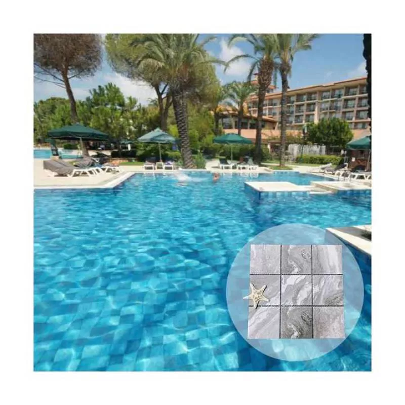Popular Marble Look Grey Mosaic Swimming Pool Tile