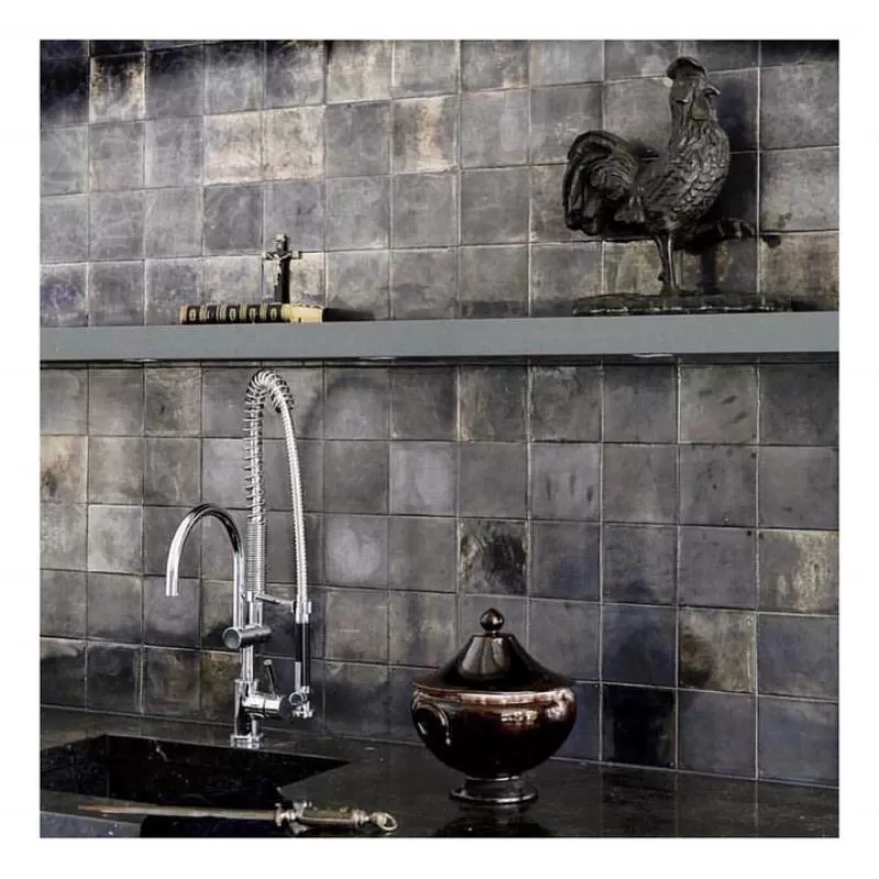 Interior Decorative Brick Walls Wholesale Bronze-coloured Handmade Glazed Brick Ceramic Tile 150x150mm