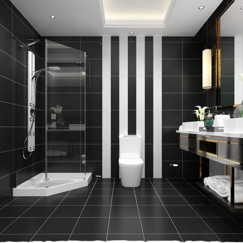 Pure Gray Ceramic Tiles for Kitchen and Bathroom Walls and Floors, 300x600, Vintage Style, Slip-Resistant Matte Floor Tiles