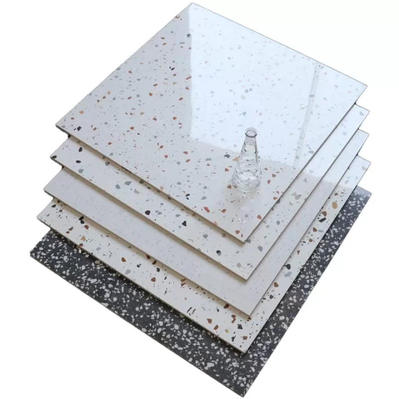 "Modern Nordic Terrazzo 600x600mm Ceramic Floor Tiles for Living Room Kitchen & Bathroom"