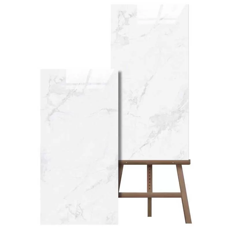 Luxury White Marble Tile 600x1200mm Polished Stone Textured Floor Wear Resistant, Inexpensive Porcelain Slabs for Walls