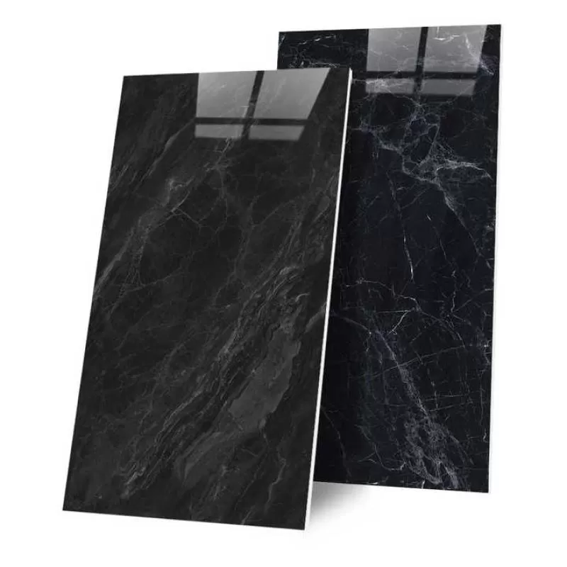 60x120 Black Color Full Body Glossy Ceramic Interior Tile for Apartment Glazed Polished Porcelain Marble Floor Wall Tiles