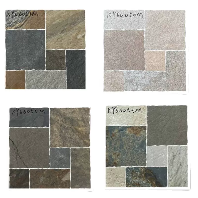 600x600 Non-Slip Floor Tiles Pastoral Garden Antique Outdoor Balcony Villa Courtyard Indoor Yard Decoration