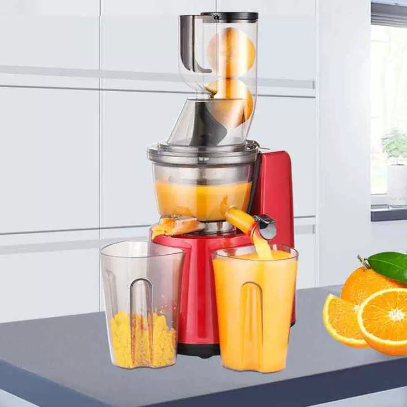 High Quality 240W Slow Juicer Automatic Big Feeding Chute Low Noise Plastic Household Electric Citrus Juicer Home Kitchen Food