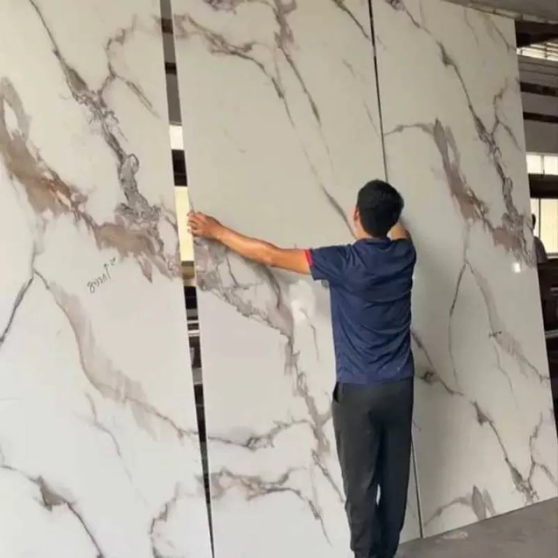 Interior Wall Decoration Wall Panels Artificial Stone Bookmatch Quartz Super Jumbo Slabs Cut to Size