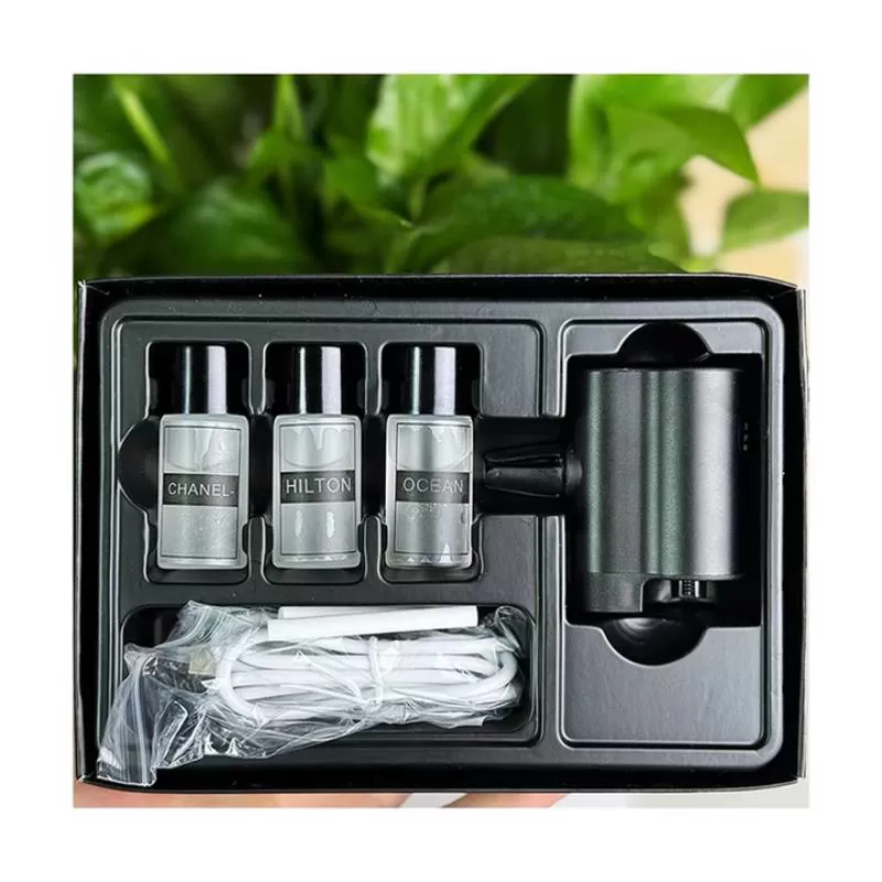 Usb Rechargeable Car air Purifier Waterless Essential Oil Alloy Car Smart Diffuser 