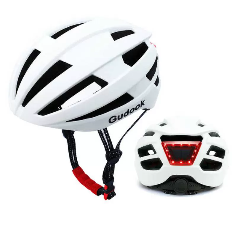 New Arrival Unisex LED Light Bike Helmet with Rechargeable Battery and Built-in Rear Light Scooter Bicycle Accessories