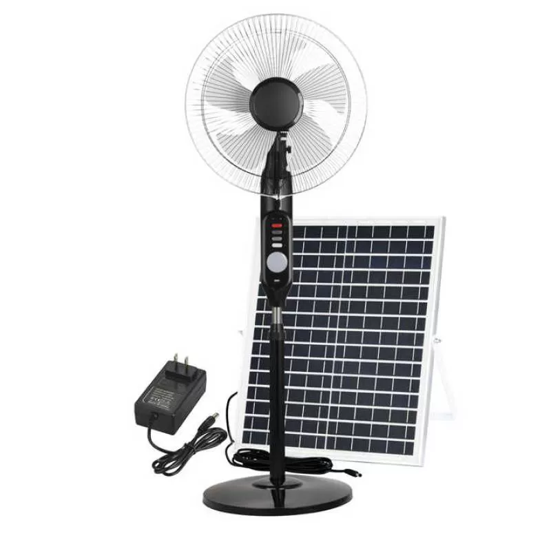 Complete Set 20W Solar Panel Lithium Battery Floor Fan Solar Pedestal Fan
