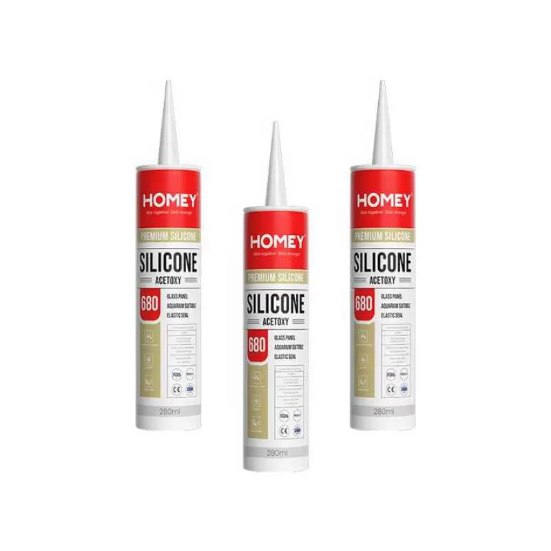 Homey 680 RTV Silicone Sealant Adhesive 10.3oz Food Grade Clear One-Component for Construction Packing Woodworking