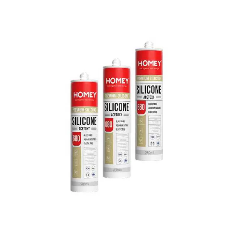 Construction Grade Waterproof Clear Acetoxy Silicone Sealant 300g White Adhesive for Window & Acetic Bonding 280ml for Packing