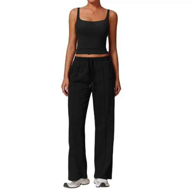 2025 Custom Comfortable Athletic Sets Women Drawstring High Waist Jogger Sets Suits Clothes Training Gym Fitness Sportswear