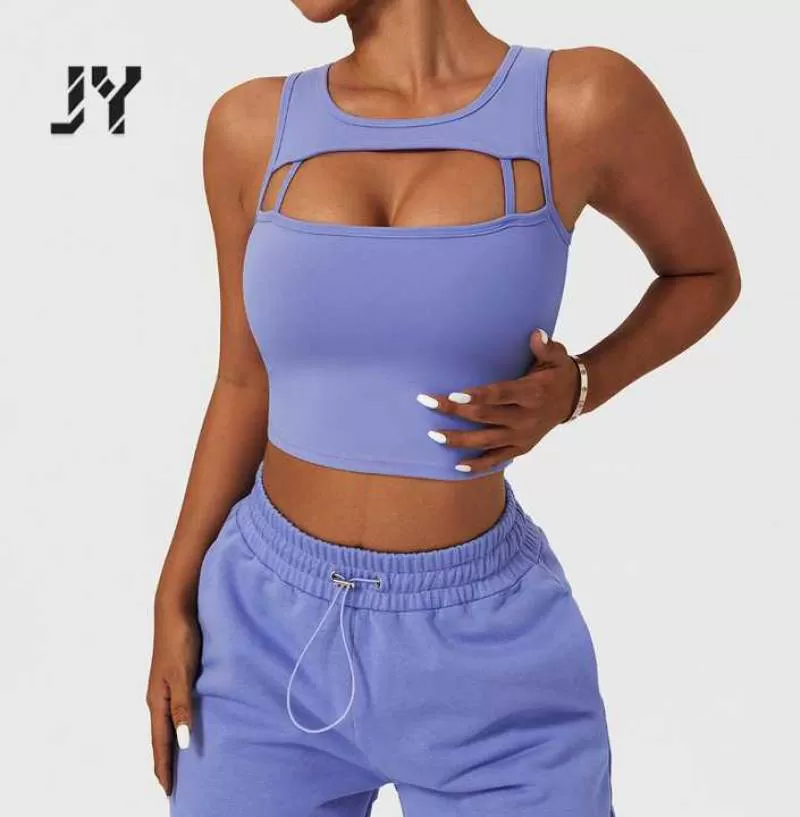 Joyyoung High Quality Custom Logo High Impact Vest Shockproof Sublimation Workout Crop Tops Fitness Sports Bra for Women