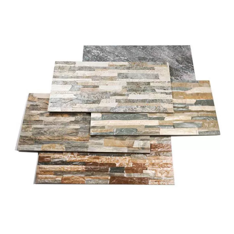 300x600mm Rustic Concave Convex Matte Glazed Brick Exterior Stone 3d Tile Ceramic Wall Tiles