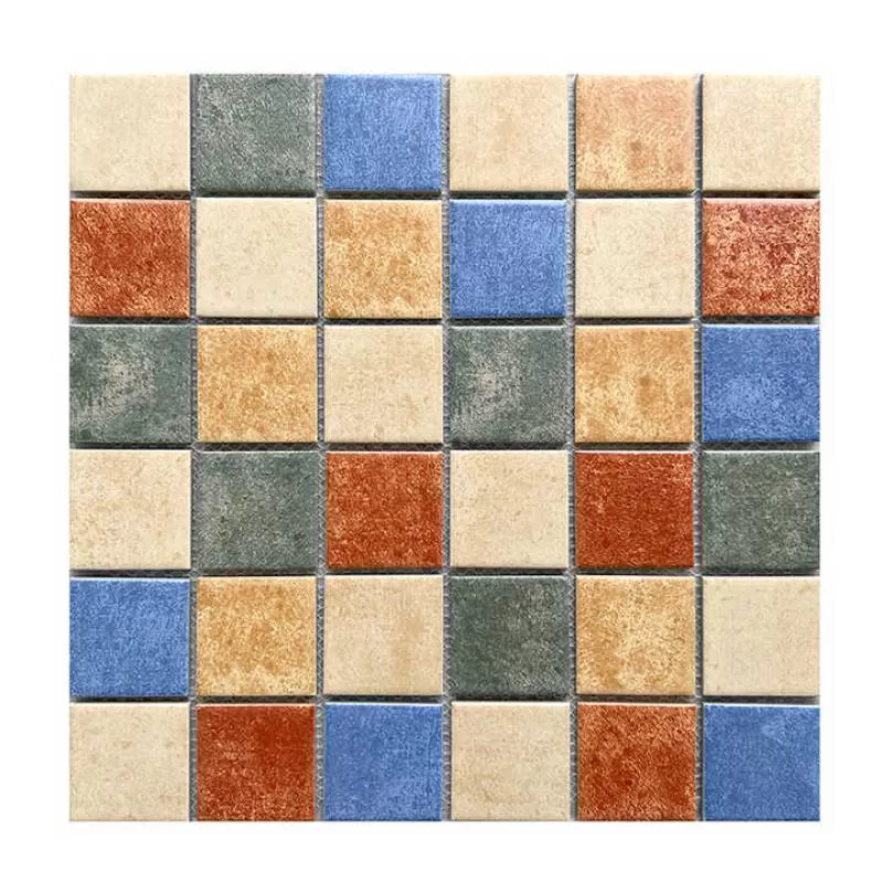Mixed Color Wall Tiles Dark Brown Wall Tile Bathroom 306*306 Rustic Kitchen Mosaic Ceramic Floor