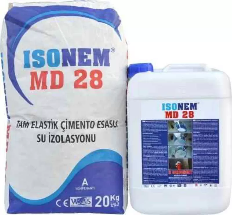ISONEM MD 28 Super Flexible Two-Component Cement Acryl Coating Waterproof Exterior Concrete Wall Bathroom Building Powder