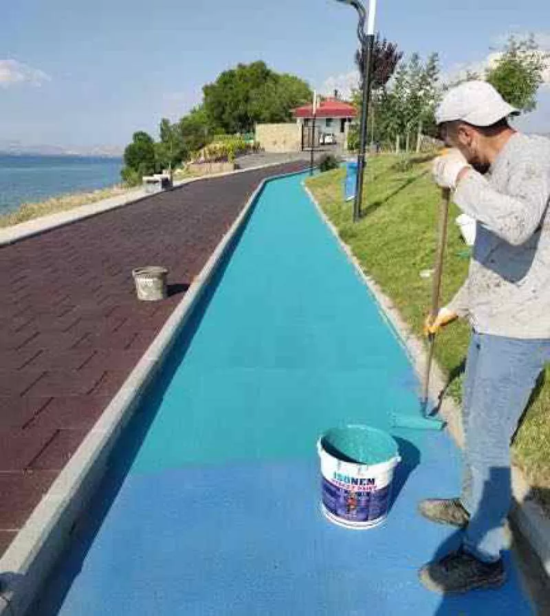 ISONEM STREET PAINT CONCRETE and ASPHALT PAINT, TENNIS COURT PAINT,  1 HOUR QUICK DRYING, MADE in TURKIYE
