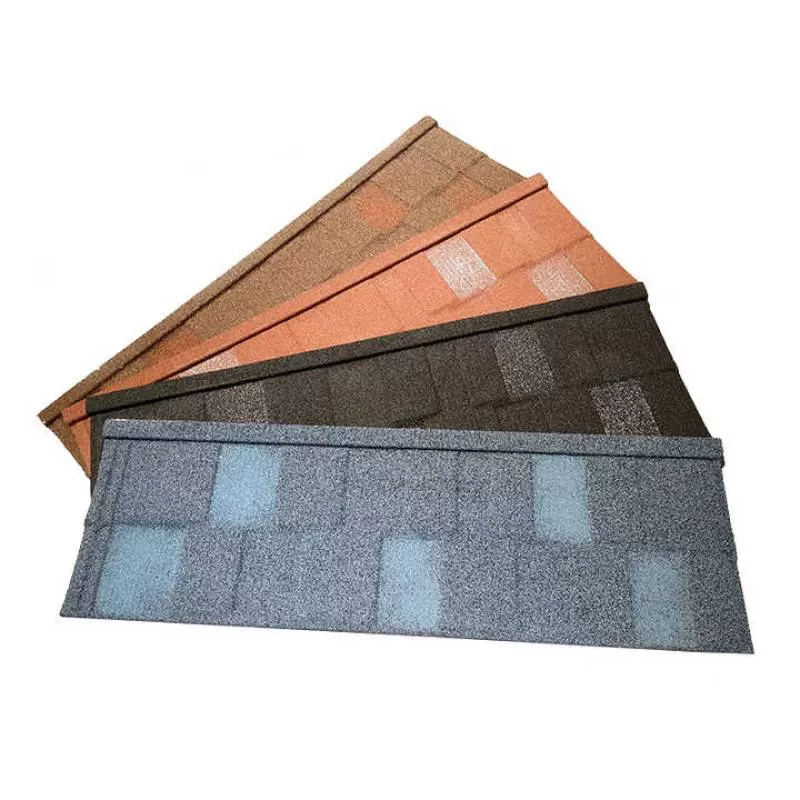 Good Quality 0.4mm 0.5mm Color Steel Plate Shingle Tile Stone Coated Stone Coated Metal Roof Tile