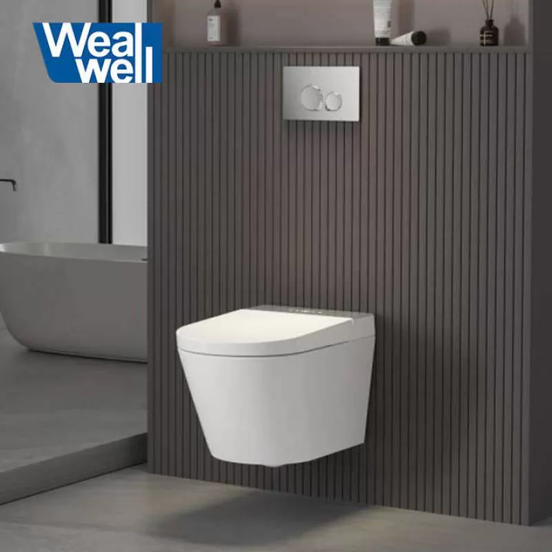 Included Concealed Cistern  P Trap Intelligent Toilet Wall-mounted Smart Toilet with LED Digital Display Screen