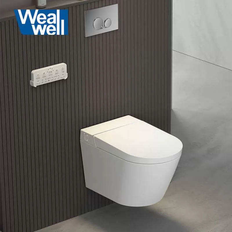 One Piece Modern Automatic Bidet Concealed Cistern Included Wall Mounted Smart Toilet