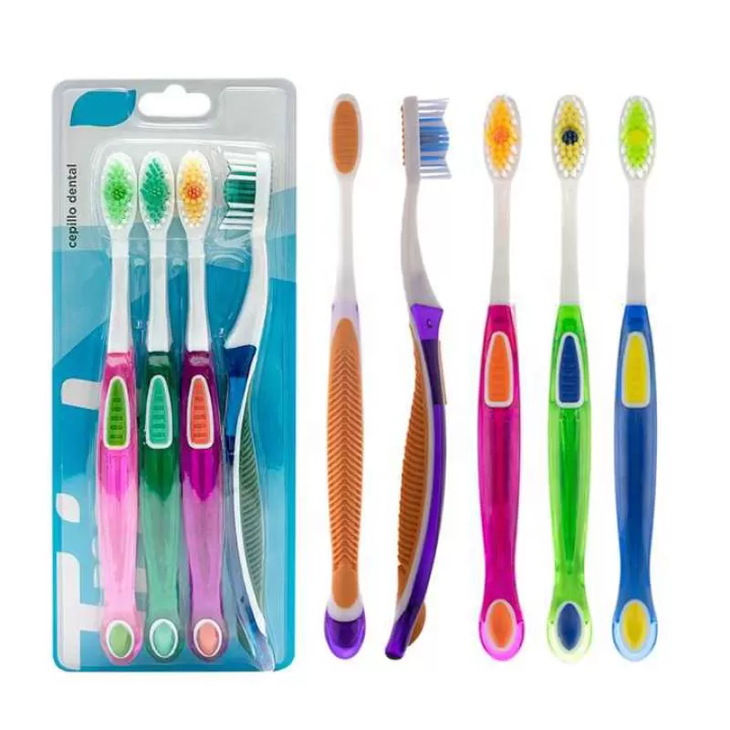 4PCS Plastic Toothbrush Soft Nylon Bristle Adult Dental Brush Healthy Dental Cleaner Wholesale Manual Toothbrush Factory