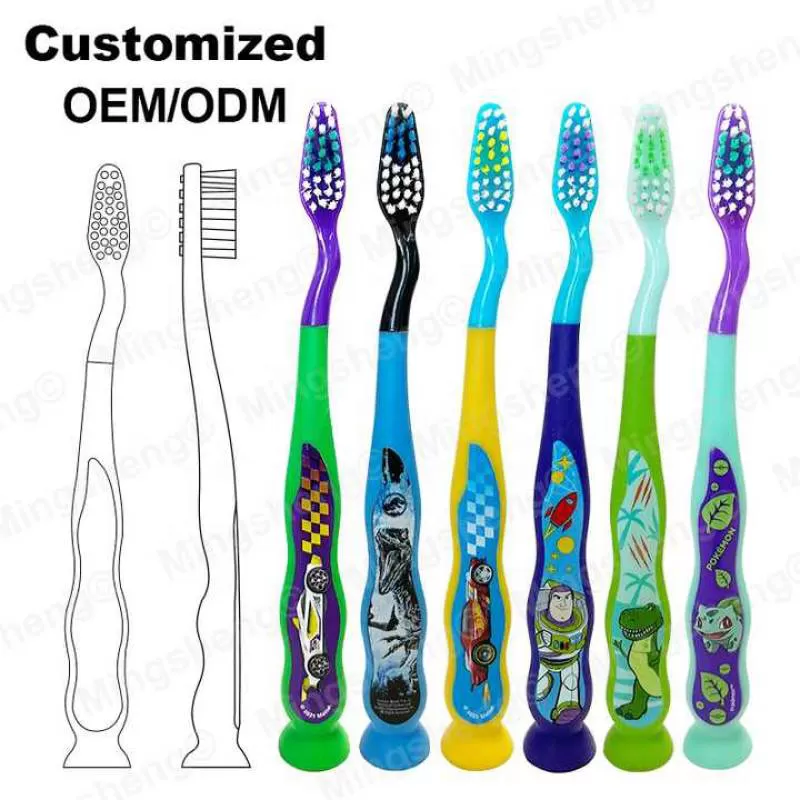 CE Kids Toothbrushes Manufacturer Wholesale OEM  Personalized Toothbrush Custom LOGO for Children Cepillo De Dientes
