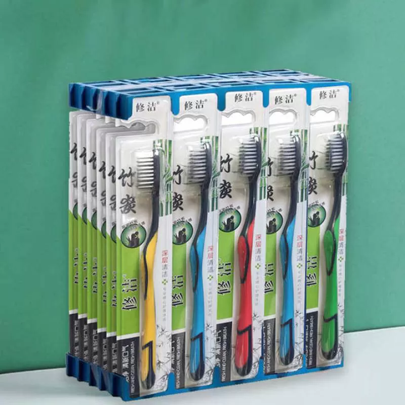 Home Hotel Private Label Wholesale OEM ODM Toothbrush Travel case Ultrasoft Soft Bristle Charcoal Toothbrush with logo
