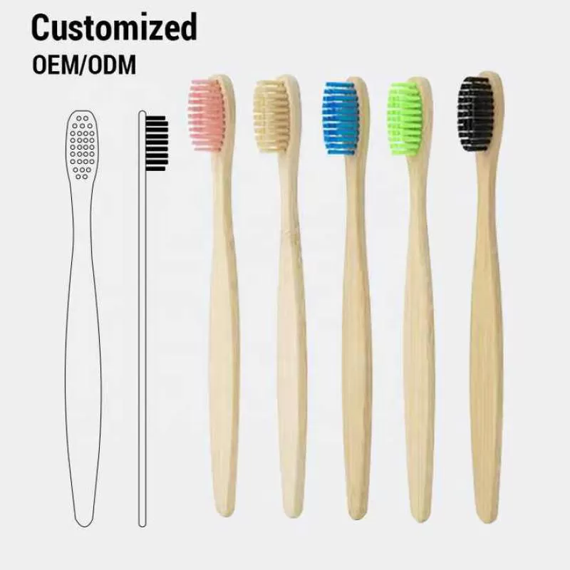 DEXING Bamboo Toothbrush 10 Pack Custom Logo Soft Bristle Eco-friendly Biodegradable Charcoal Toothbrush