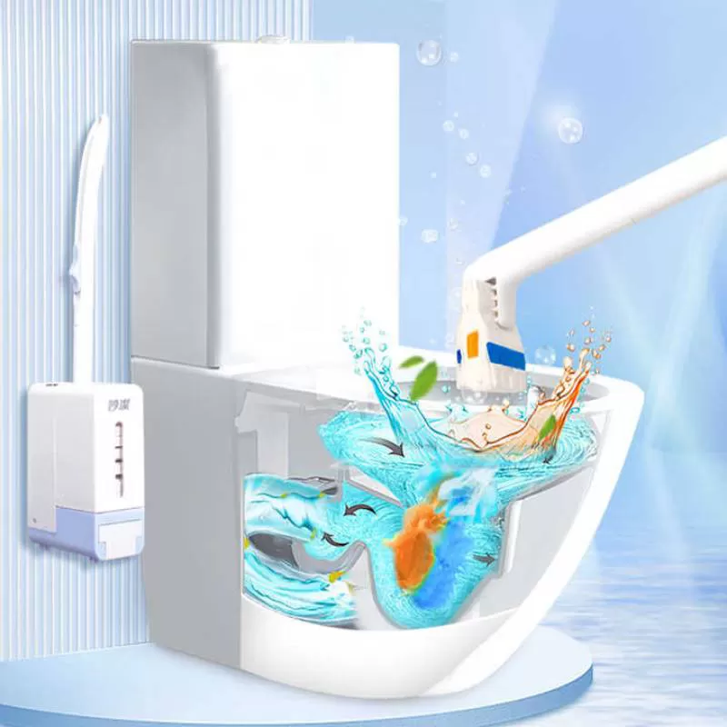2024 New Disposable Flushable Toilet Brush Highly Clean and Non-Staining with Sterilizer (Includes Brush Handle and Holder)