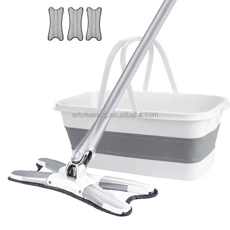 New 360 Replace Rotating Spin Mops Home Cleaning Floor X Microfiber Wringer Mop Household Flat Mop With Foldable Bucket