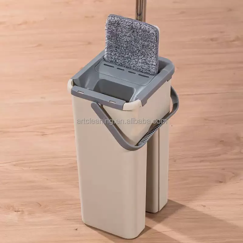 High Quality Wet Dry Spin Quick Cleaner Lazy Cleaning Mop Bucket Microfiber Flat Floor Magic Cotton Mop With Wringer Bucket