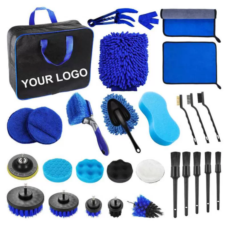 29Pcs Car Wash Cleaning Tools Kit Interior Car Detailing Kit Detailing Brush Set Car Cleaning Kit Interior with Carry Bag
