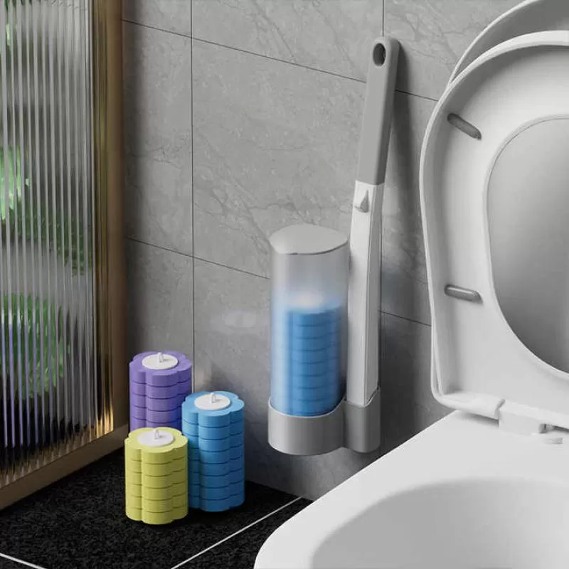 Disposable Toilet Bowl Brush Cleaner System Disposable Toilet Bowl Brush and Holder Wall Mounted 1 Storage Caddy Kit