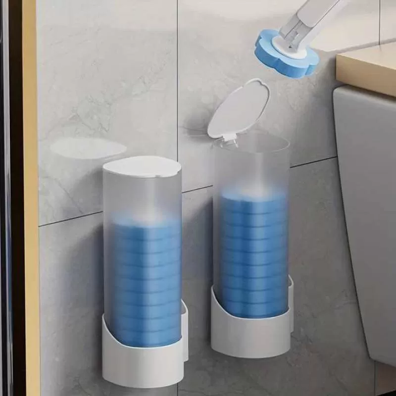 Easy-Clean Disposable Toilet Brush Set with Sponge Heads No Dead Corner Stain Removal Tool for Home Use