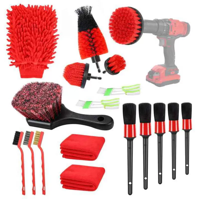 Car Detailing Kit 18PCS Whole Set Customized Color Car Cleaning Kit High Quality Detailing Brush Kit Car Cleaning