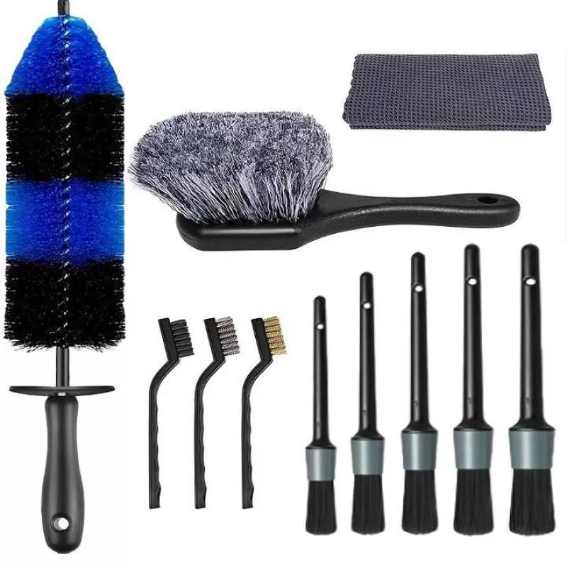 11pcs Portable Car Detail Set Car Wash Brush Detailing Tire and Wheel Brushes for Home Car Care Cleanings