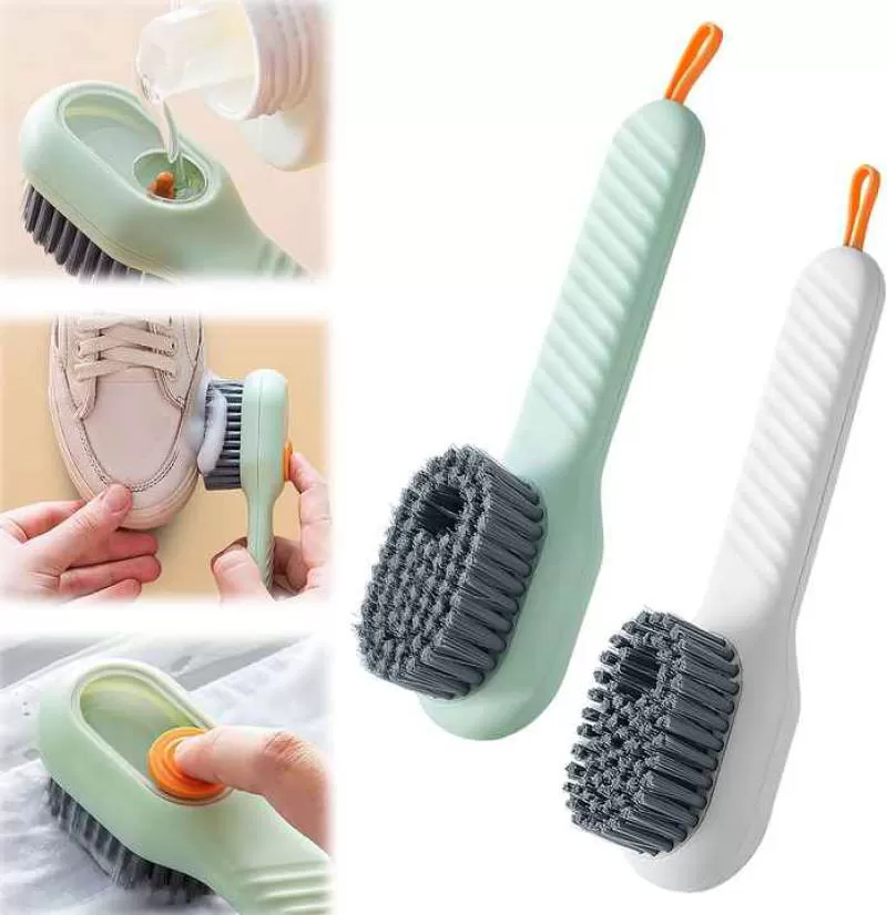 New Products Labor-Saving Comfortable Grip Hanging Hole Design Cleaning Brush Multi-Functional Shoe Brush for Clothes Sneakers