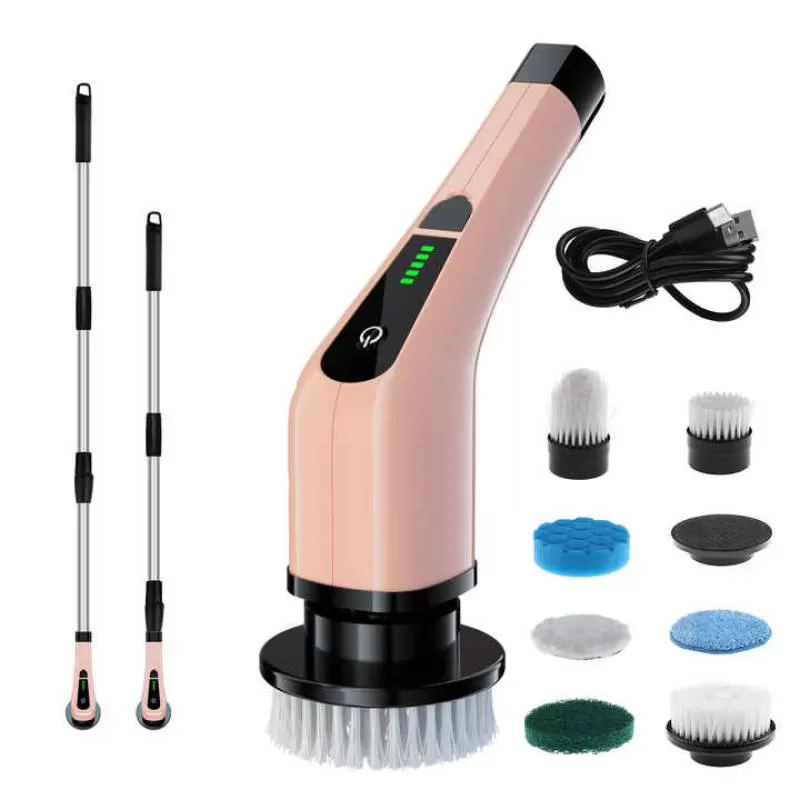 Portable Spin Scrubber Power Bathroom Floor Scrubber Cordless Shower Cleaner Electric Cleaning Brush 7 In1