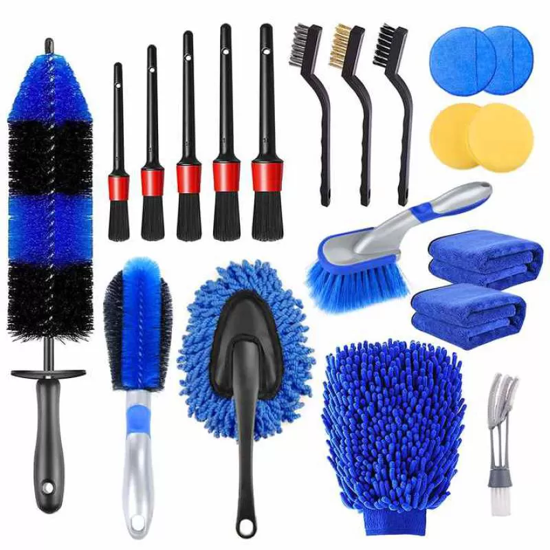 20Pcs Car Detailing Brush Set Set Car Detailing Kit with 17" Rim Wheel Brush Car Cleaning Kit