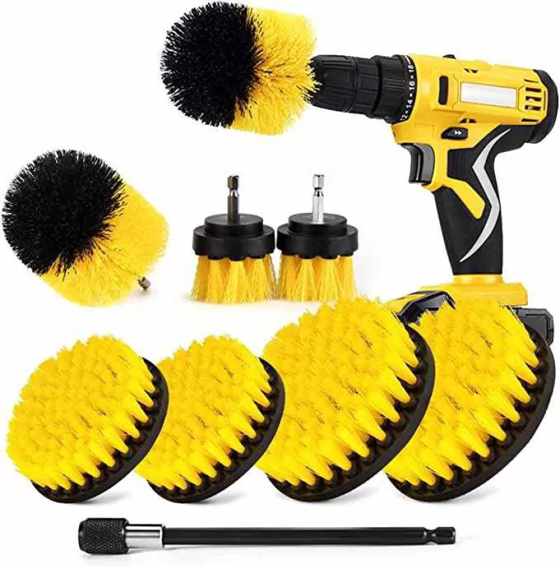 Factory 9 Pcs Drill Cleaning Brush Power Scrubber Cleaning Brush Electric Set for Car Bathroom Floor Toilet