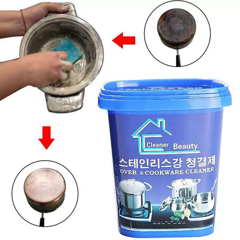 2021Hot Sale Kitchen Washing Pot Black Scale Stainless Steel Cleaning Paste Oven&cookware Cleaner