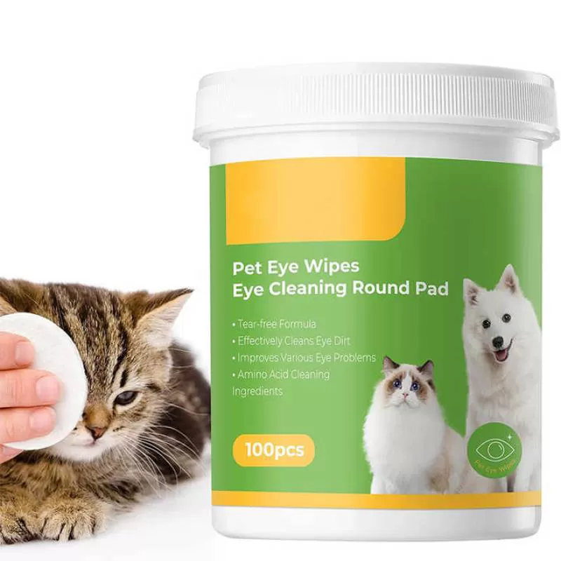 Custom Logo Natural Formula Pet Eye Safe Cleaning Wet Wipes for Dogs and Cats