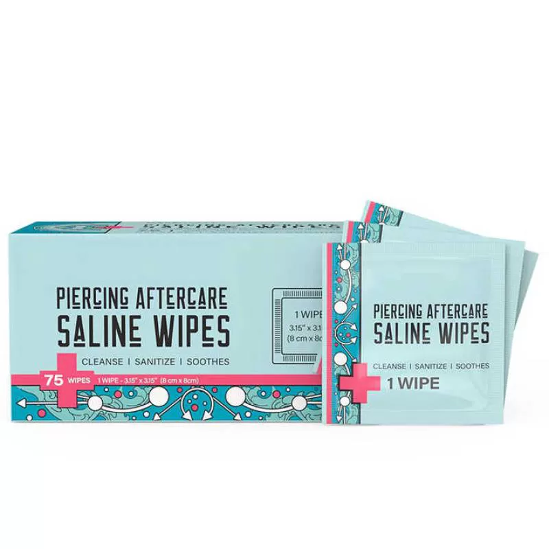 Private Label Single Use Pre-Moistened Tattoo Piercing Aftercare Saline Wipes for Bump Keloid