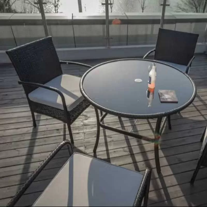 Hitree Modern Design Rattan Chair Set for Home Leisure Balcony & Outdoor Courtyard Single Tea Table Sets