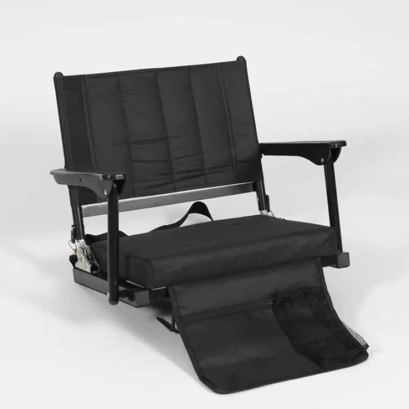 Hitree Luxury Stadium Seating Adjustable Foldable Cushion Ground Stand with Armrests Portable Stadium Chair Folding Floor Chair