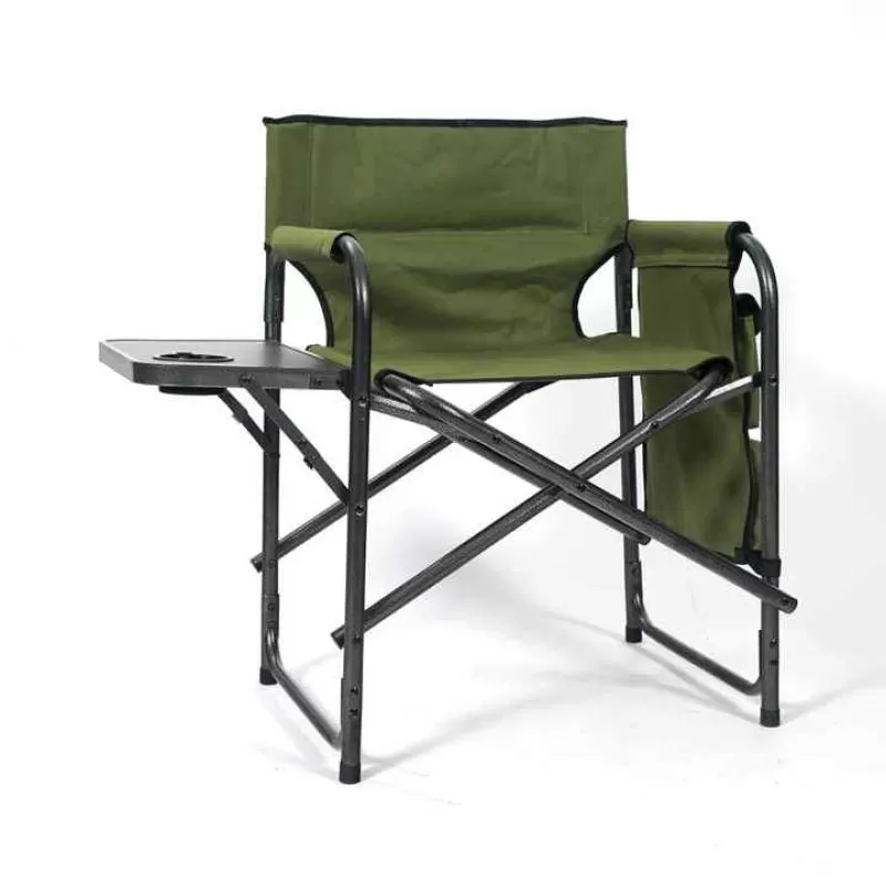 Hitree Fashion Design Aluminum Director Chair Popular Office Makeup Chair Customized Folding Director Chair with Table Side Bags